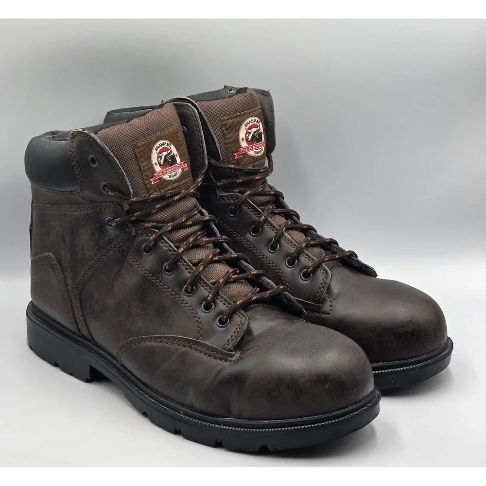 Brahma Raid Steel Toe Work Boots Men's 14 ASTM F2413-18 Brown Safety Boots